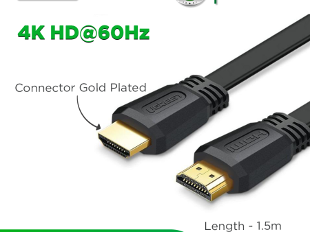 UGREEN ED015 4K 60 Hz HDMI 2.0 Flat Cable for TV HD Monitor Projector - 3M on Sale