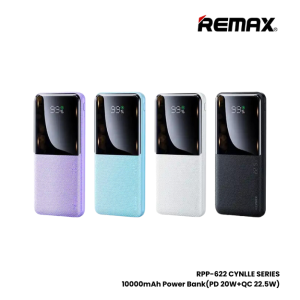 REMAX RPP-622 Cynlle Series 10000mAh PD+QC Fast Charging Power Bank(PD 20W+QC 22.5W) - Blue For Cheap