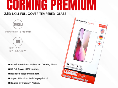 GADGET MAX CORNING iPhone 13 PRO Max 6.7  PREMIUM 2.5D SKILL FULL COVER TEMPERED GLASS For Cheap