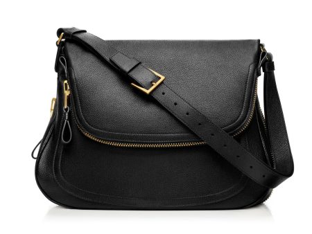 Tom Ford Jennifer Black Large Leather Adjustable Strap Shoulder Bag Online Sale