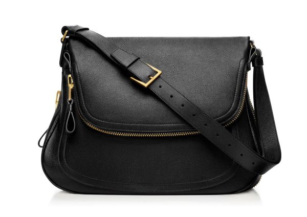 Tom Ford Jennifer Black Large Leather Adjustable Strap Shoulder Bag Online Sale