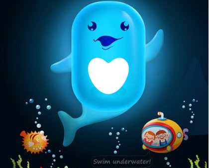 3D DIY Wallpaper Cute Dolphin Nightlight Auto induction Bed Lamp Light Discount