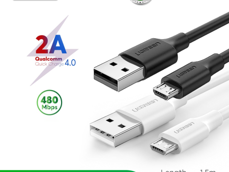 Ugreen US289 USB 2.0A to Micro USB Cable Nickel Plating 1.5M - White Supply