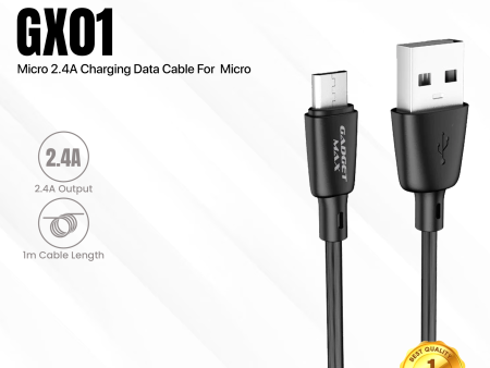 GADGET MAX GX01 MICRO 2.4A CHARGING DATA CABLE FOR MICRO (2.4A)(1M), Micro Cable, Data Cable, Charging Cable, Android Cable Cheap