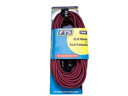 FTS-TX009+TX012PURPLE 10M  XLR Male -XLR Female Mic Cable Purple Fashion