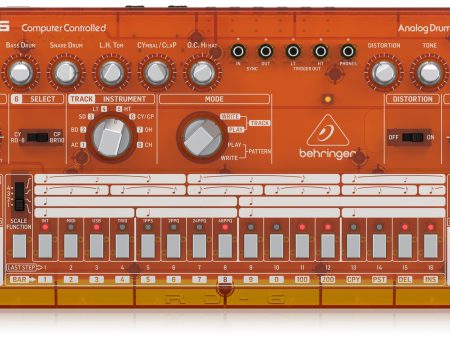 Behringer RD-6 TG Analog Drum Machine (Orange Translucent) Online Sale