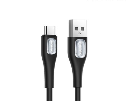 Remax RC-C096A Crystal Series 2.4A Liquid Silicone Fast Charging Type-C Data Cable - Black Sale