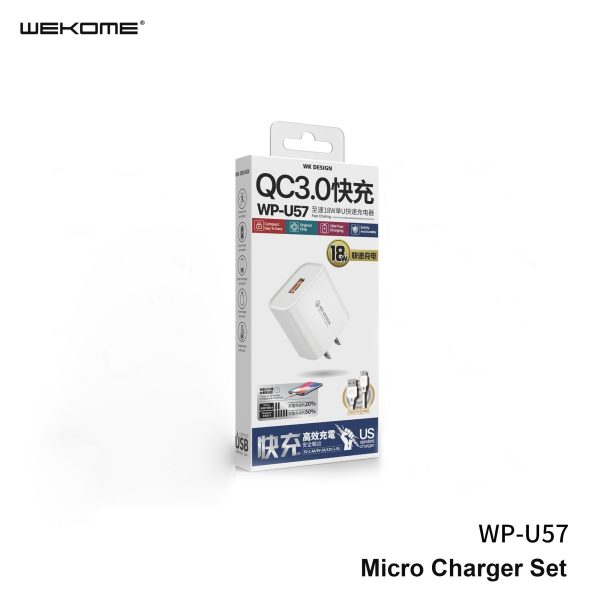 WK WP-U57 (TYPE-C) MAXSPEED FAST CHARGER SET WITH TYPE-C CABLE ,Charger , USB Phone Charger , Mobile Phone Charger , Smart Phone Charger , Andriod Phone Charger , Muti port usb charger , quick charger , cell phone charger , wall charger , Portable Charger on Sale