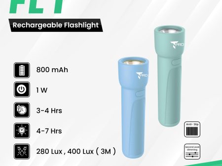 T-PRO TP-FL 1 RECHARGABLE FLASHLIGHT - BLUE on Sale