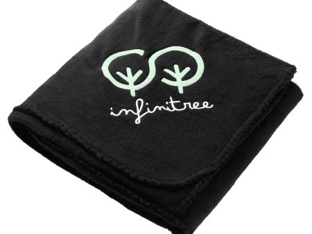 100% Recycled PET Fleece Blanket with Canvas Pouch Cheap