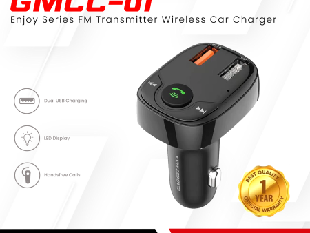 GADGET MAX GMCC-01 ENJOY SERIES FM TRANSMITTER WIRELESS CAR CHARGER (QC-3.0), Bluetooth Car Charger, Wireless Car Charger, FM Transmitter Car Charger Online