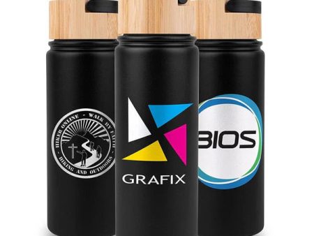 20oz. Vacuum-Sealed Stainless Water Bottle with Bamboo Lid Cheap