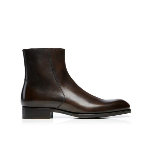 Tom Ford Edward Burnished Leather Zip Chelsea Boot Hot on Sale