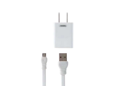 REMAX RP-U14 Traveller Series 2.4A Micro Charger Set (1 USB) - White Online Hot Sale