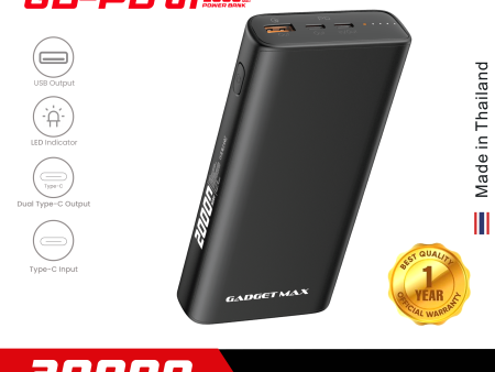 GADGET MAX GB-PD01 20000MAH RAY 65W PD POWER BANK (OUTPUT-1USB INPUT-TYPE-C) (TYPE-C IN OUT), 65W Power Bank, 20000mAh Power Bank, PD Power Bank, Power Bank for All Power Bank (65W) Fashion