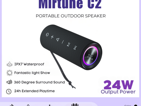 TRONSMART Mirtune C2 Portable Wireless Bluetooth Outdoor Speaker - Black Online Sale