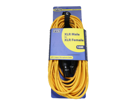 FTS XLR Male -XLR Female Mic Cable Yellow [FTS-TX009+TX012YL 10M] Online