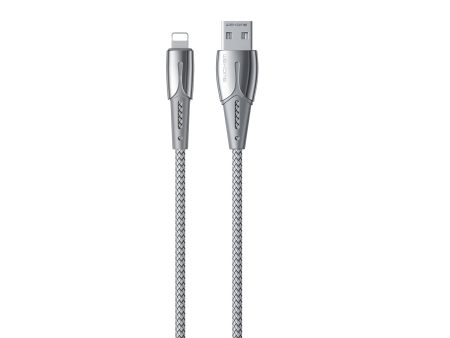 WK (WDC-085I) GOLDSIM TOP ZINC ALLOY DATA CABLE FOR IPH (1.2M) (3.0A) - Silver Discount