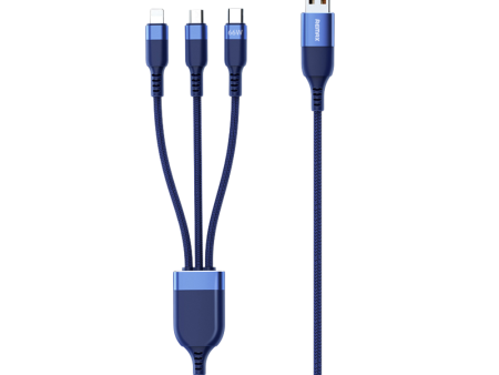 REMAX RC-C068 Kings Series 6A All-Compatible 3 in 1 Fast Charging Cable For Micro, Type-C , iPhone(1.2M) For Sale