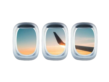 Airplane Window Seat View Wall Decal (Set of 3) Hot on Sale