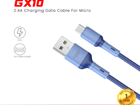 GADGET MAX GX10 MICRO 2.4A CHARGING DATA CABLE FOR MICRO (3A)(1M) - WHITE Fashion