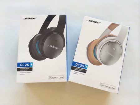 Bose QuietComfort QC 25 APPLE Noise Cancelling Headphones Black White Wired Hot on Sale