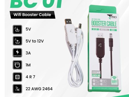 T PRO BC01 WIFI POWER CORD BOOSTER CABLE - WHITE For Discount