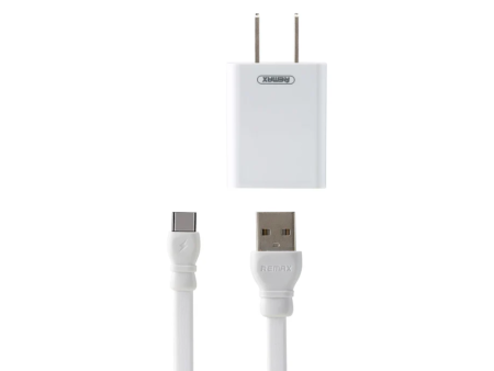 REMAX RP-U14 Traveller Series 2.4A Type-C Charger Set (1 USB) - White Online Hot Sale