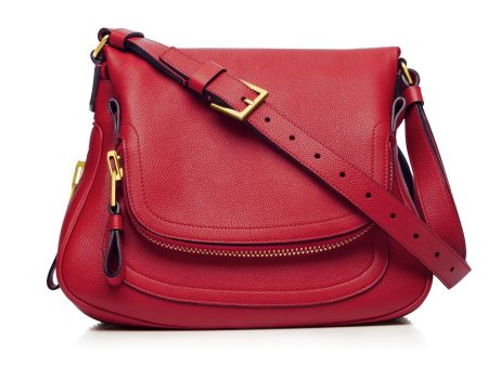 Tom Ford Jennifer Flame Red Medium Adjustable Strap Shoulder Bag on Sale