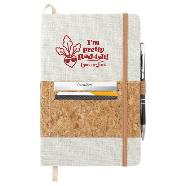 5.5  x 8.5  Recycled Cotton and Cork Bound Notebook Online Hot Sale