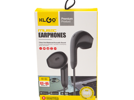 KlGo Earpohes Black [KS-65 BK] Online