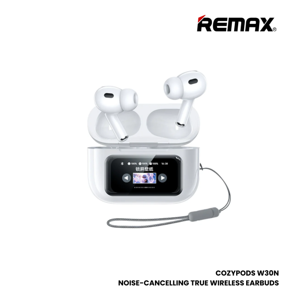 REMAX COZYPODS W30N ANC+ENC Bluetooth Wireless Earbuds - White Hot on Sale