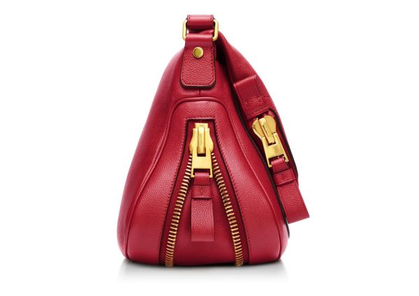 Tom Ford Jennifer Flame Red Medium Adjustable Strap Shoulder Bag on Sale