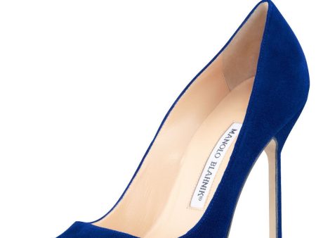 Manolo Blahnik BB Suede Point-Toe Pumps on Sale