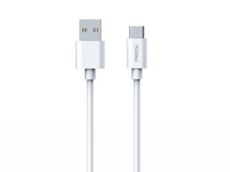 PRODA (PD-B72A) BACO SERIES 2.4A CHARGING CABLE FOR TYPE-C (1M) - White Cheap