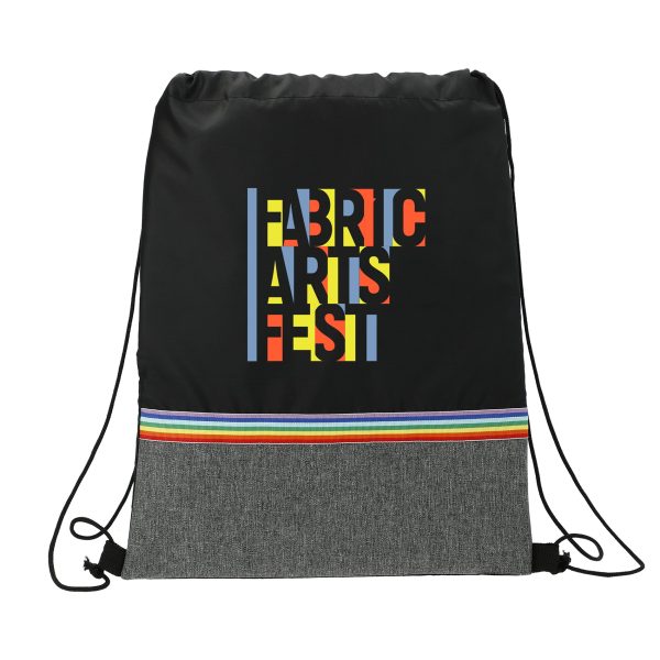 Rainbow Recycled 210d Drawstring Bag Supply