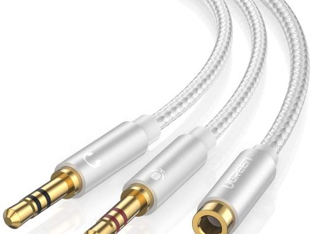 UGREEN AV140 3.5mm Female to 2 Male Audio Cable ABS Case - White Online