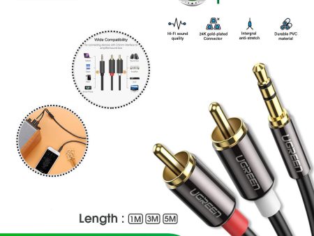 Ugreen AV102 3.5mm to 2RCA M M Audio Cable (5M) Online