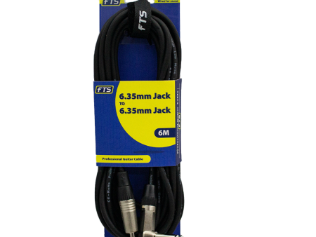 [FTS-TJ003+TJ054 6M] 6.35mm to 6.35mm Guitar Cable For Sale