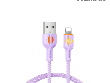 REMAX RC-C 121 A-L Moka Series 2.4A Glowing Fast Charging Lightning Data Cable(Purple) For Cheap