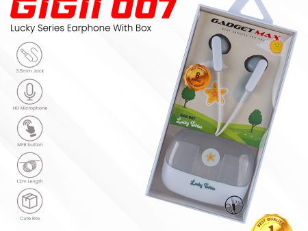 GADGET MAX GIGII-007 LUCKY SERIES  3.5MM Wired Earphone - GREY Supply