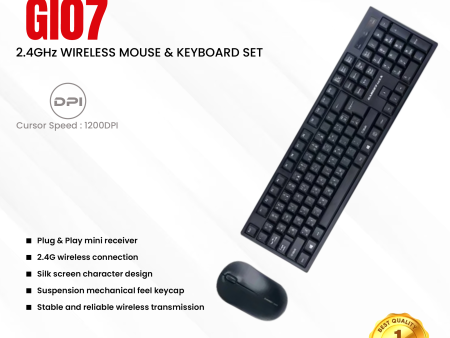 GADGET MAX GI07 2.4GHz WIRELESS MOUSE & KEYBOARD SET Hot on Sale