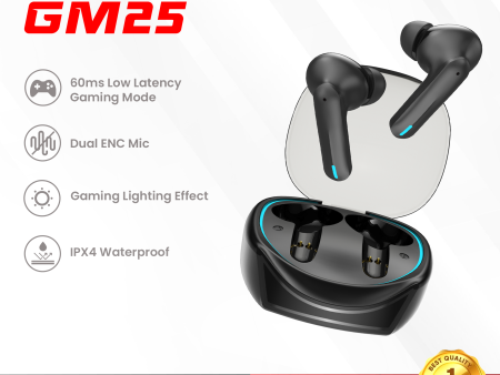 GADGET MAX GM25 Gaming Wireless True Wireless TWS Earbuds - Black on Sale