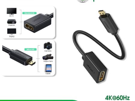 Ugreen Micro HDMI Male to HDMI Female Adapter Cable (4K@60Hz) (22cm) Sale