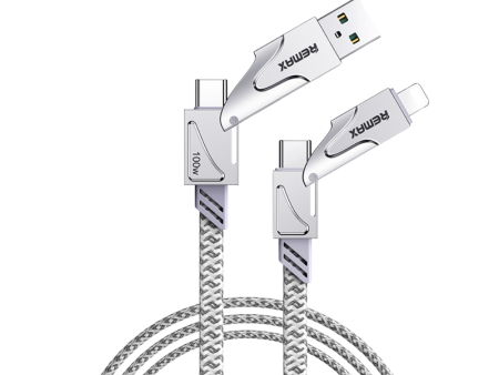 REMAX ZOUS Series 100W Zinc Alloy 2 in 2 reflective Braided Fast Charging Data Cable RC-C119 Hot on Sale