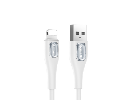 Remax RC-C096i Crystal Series 2.4A Liquid Silicone Fast Charging iPhone Data Cable - White For Cheap