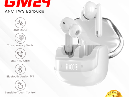 GADGET MAX GM24 WIRELESS ACTIVE NOISE CANCELLATION TWS Earbuds (ANC+ENC) Cheap