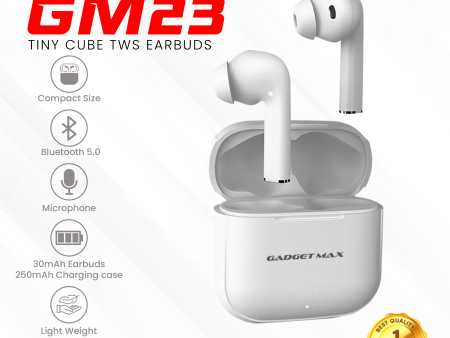 GADGET MAX GM23 TINY CUBE TWS Earbuds - WHITE on Sale