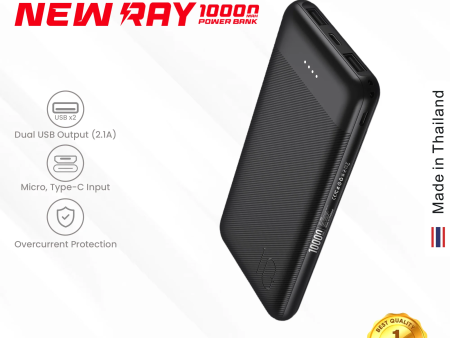 GADGET MAX New Ray Series 10000mAh Power Bank(2.1A) - Black Online Sale