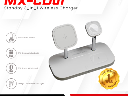 GADEGT MAX MX-CD01 STANDBY 3-IN-1 WIRELESS CHARGER For Cheap